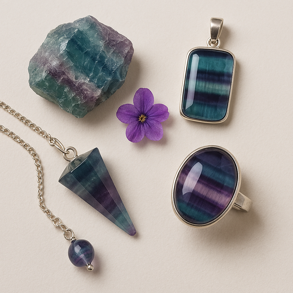 Fluorite
Clarity • Focus • Organization - Pendants, earrings, bracelets, carvings & crystals
