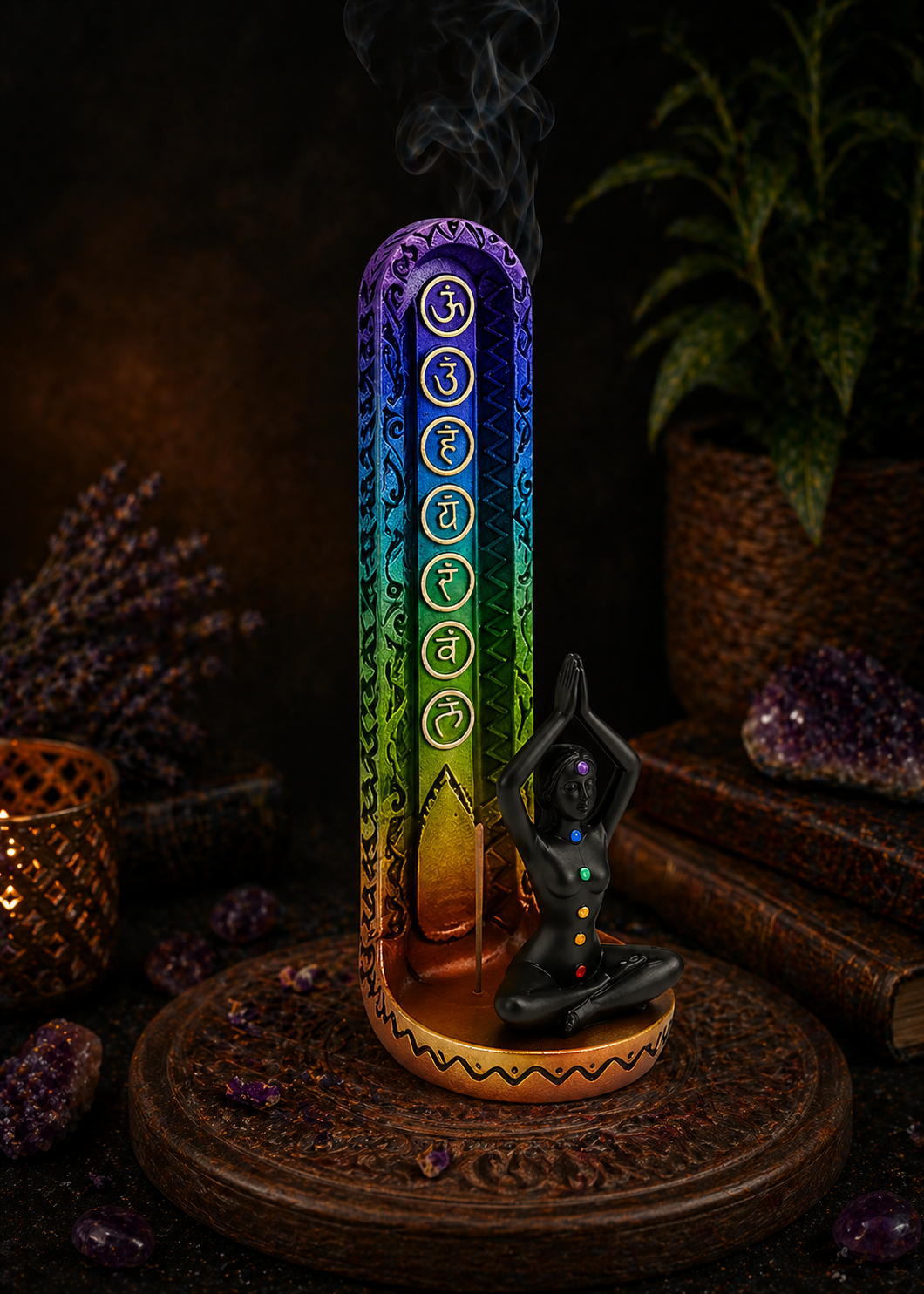 Goddess Chakra Incense Tower – Ritual & Altar Decor