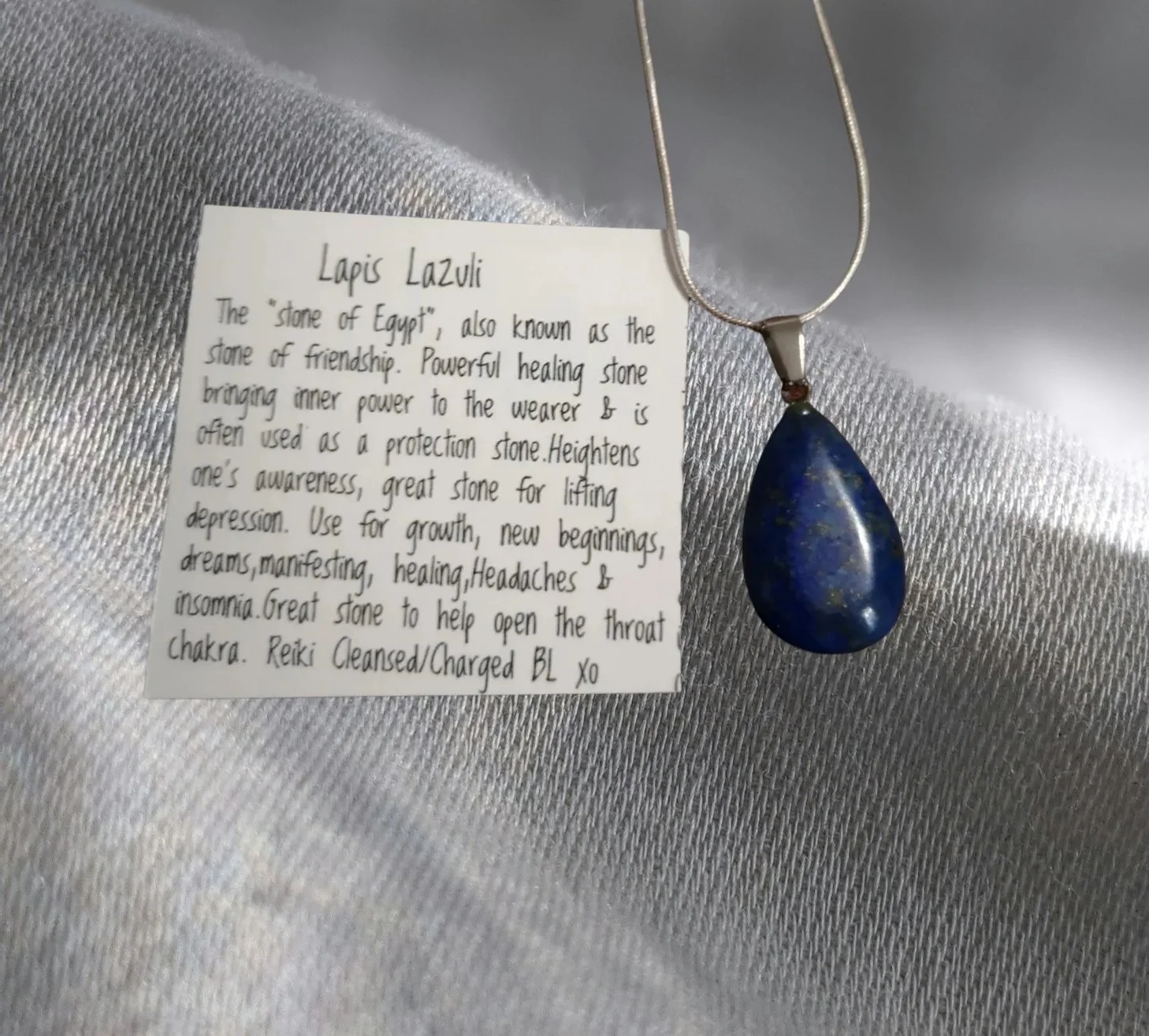 Lapis Lazuli Teardrop Pendant – Awareness • Truth • Inner Harmony
