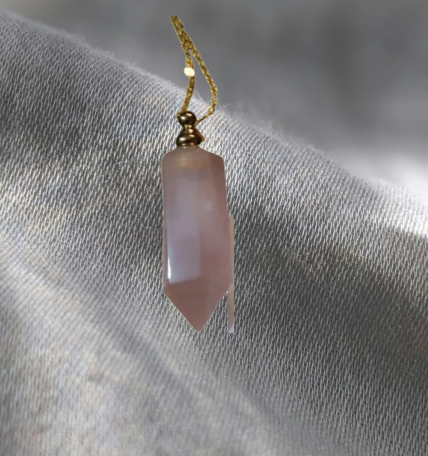 💖 Rose Quartz Essential Oil Vial Pendant Love • Healing • Heart Energy