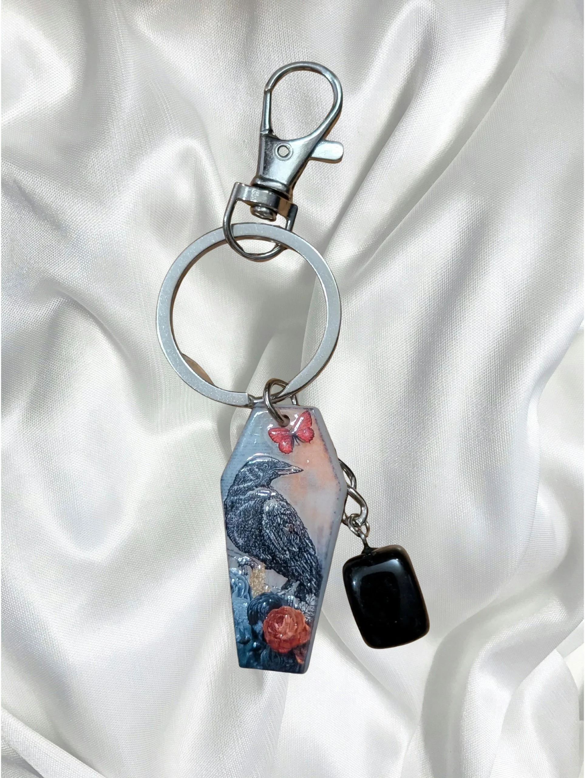 🐦‍⬛ Crow Guardian Keychain – Protection • Insight • Strength
