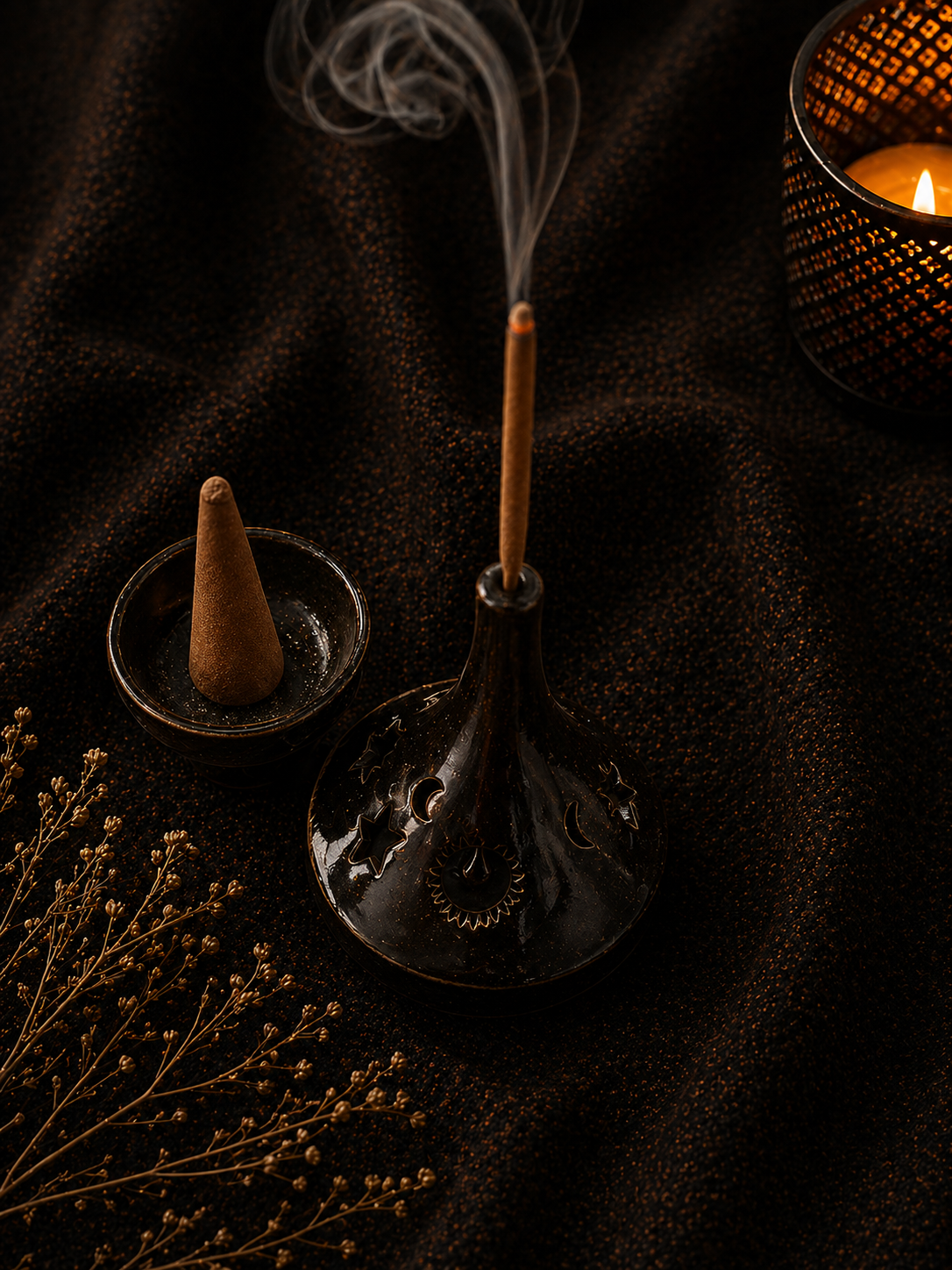 Black Brass Incense Burner 2" – Altar & Ritual Decor