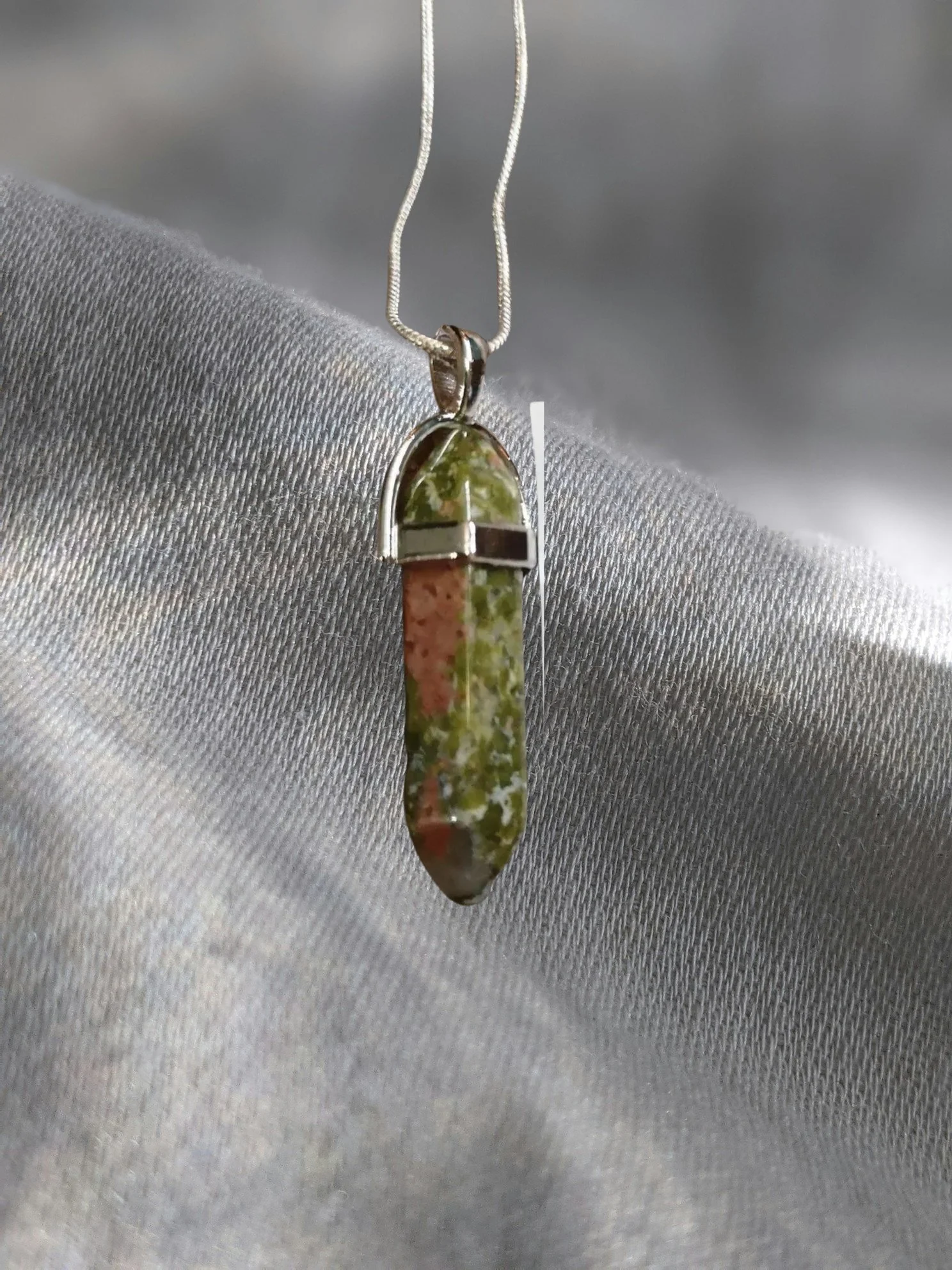 🌿 Unakite Point Pendant Balance • Grounding • Emotional Renewal