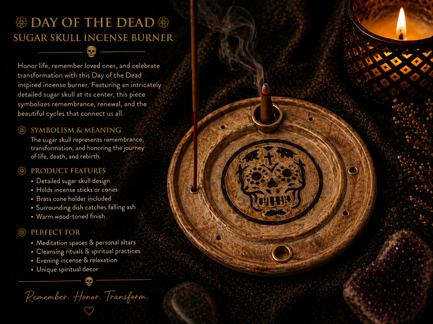 Day of the Dead Incense & Cone Burner
