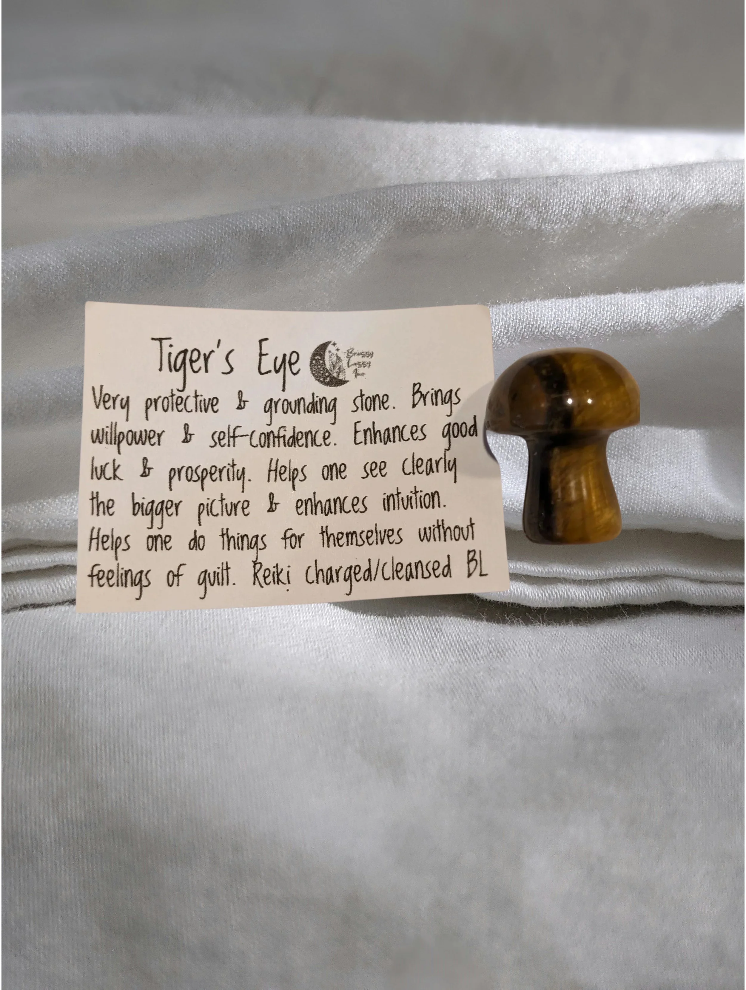 🍄🐅 Tiger’s Eye Mini Mushroom (1") 🐅🍄  🧡🔥 Confidence • Courage • Protection • Focus • Personal Power 💪✨