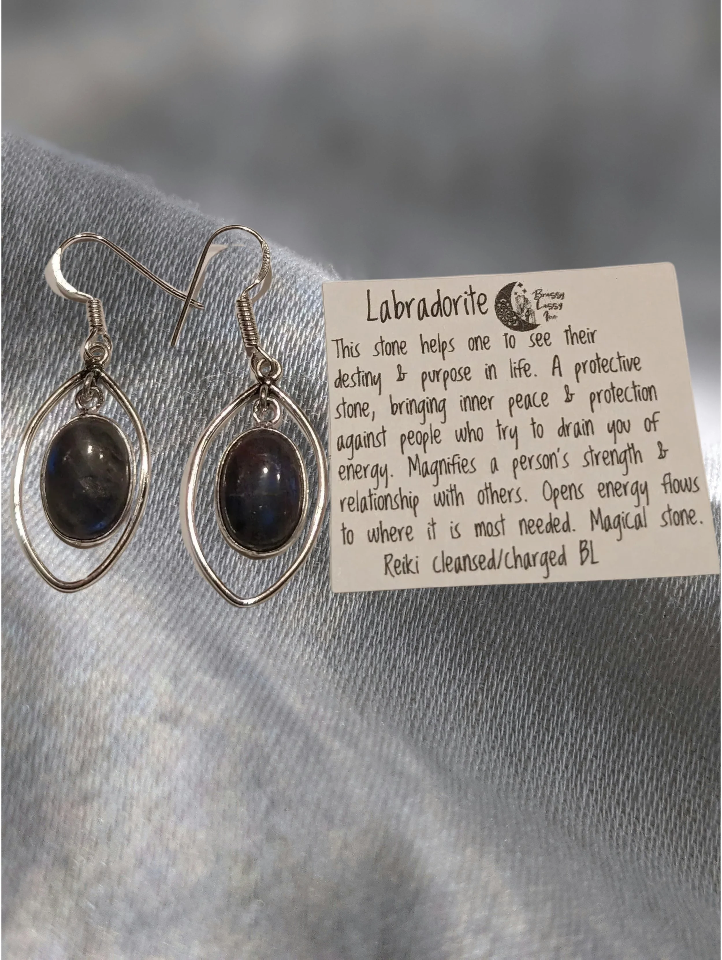 💙✨ Labradorite Oval Drop Earrings ✨💙  Sterling Silver | Intuitive • Protective • Balanced