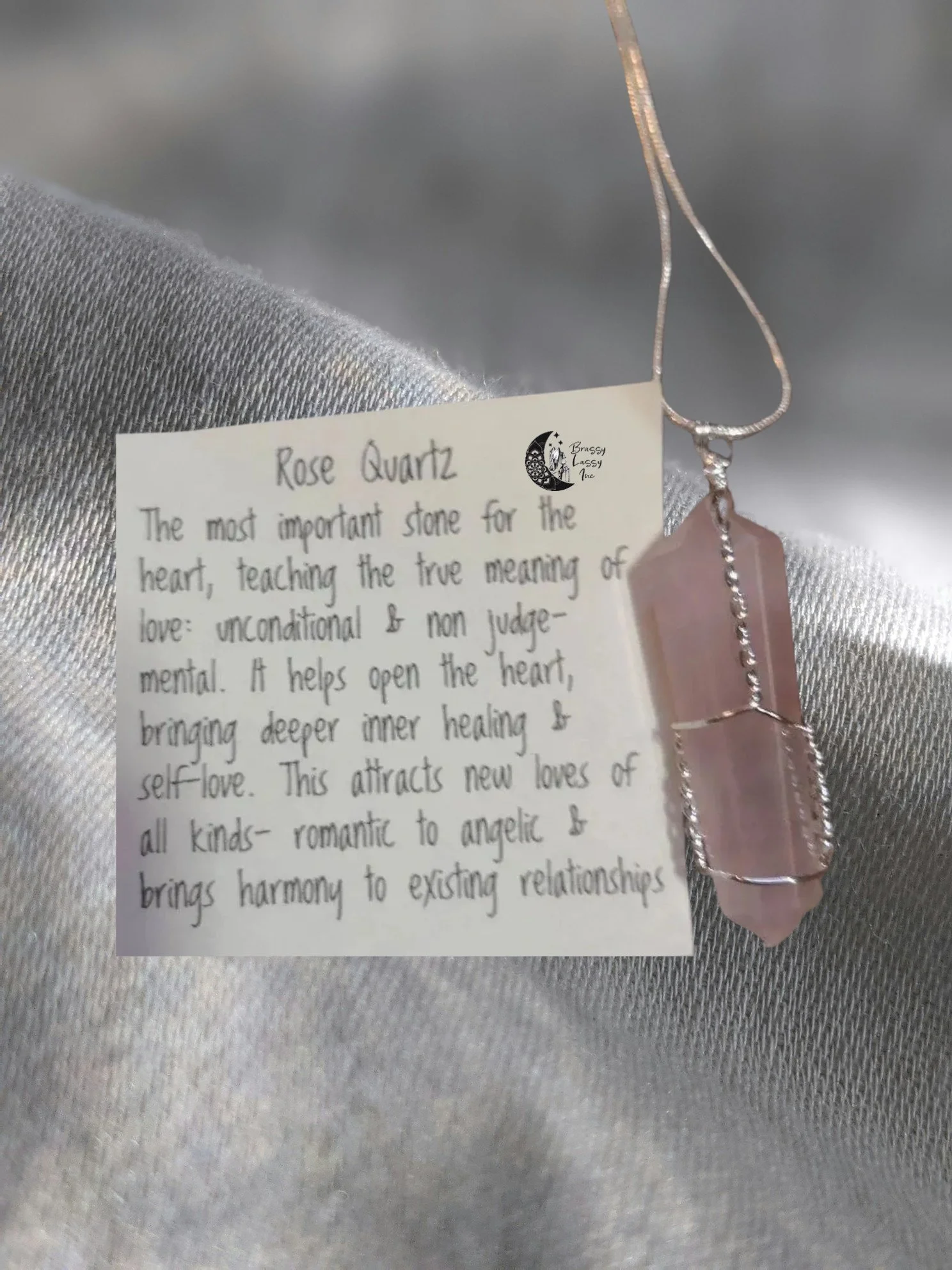 🌸 Rose Quartz Wire-Wrapped Point Pendant Necklace  ✨ Love • Harmony • Emotional Renewal