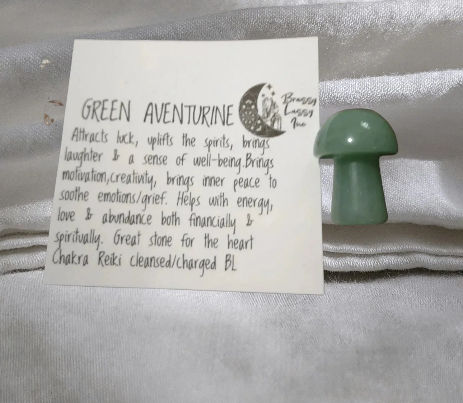 🍄 Green Aventurine Mini Mushroom (1")  💚 Growth • Luck • Optimism • Heart Healing • New Beginnings