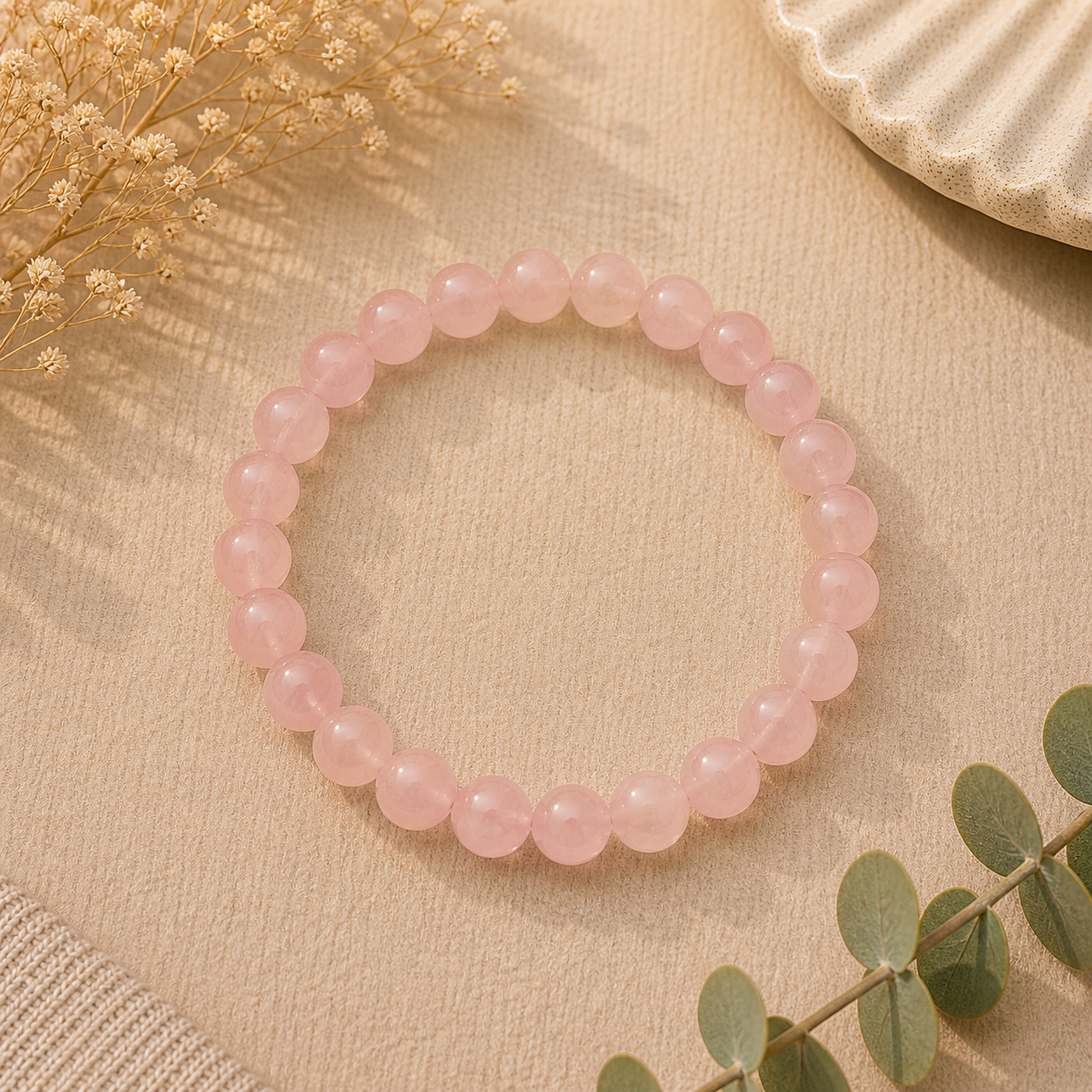 Rose Quartz Stretch Bracelet – Love, Compassion & Emotional Healing