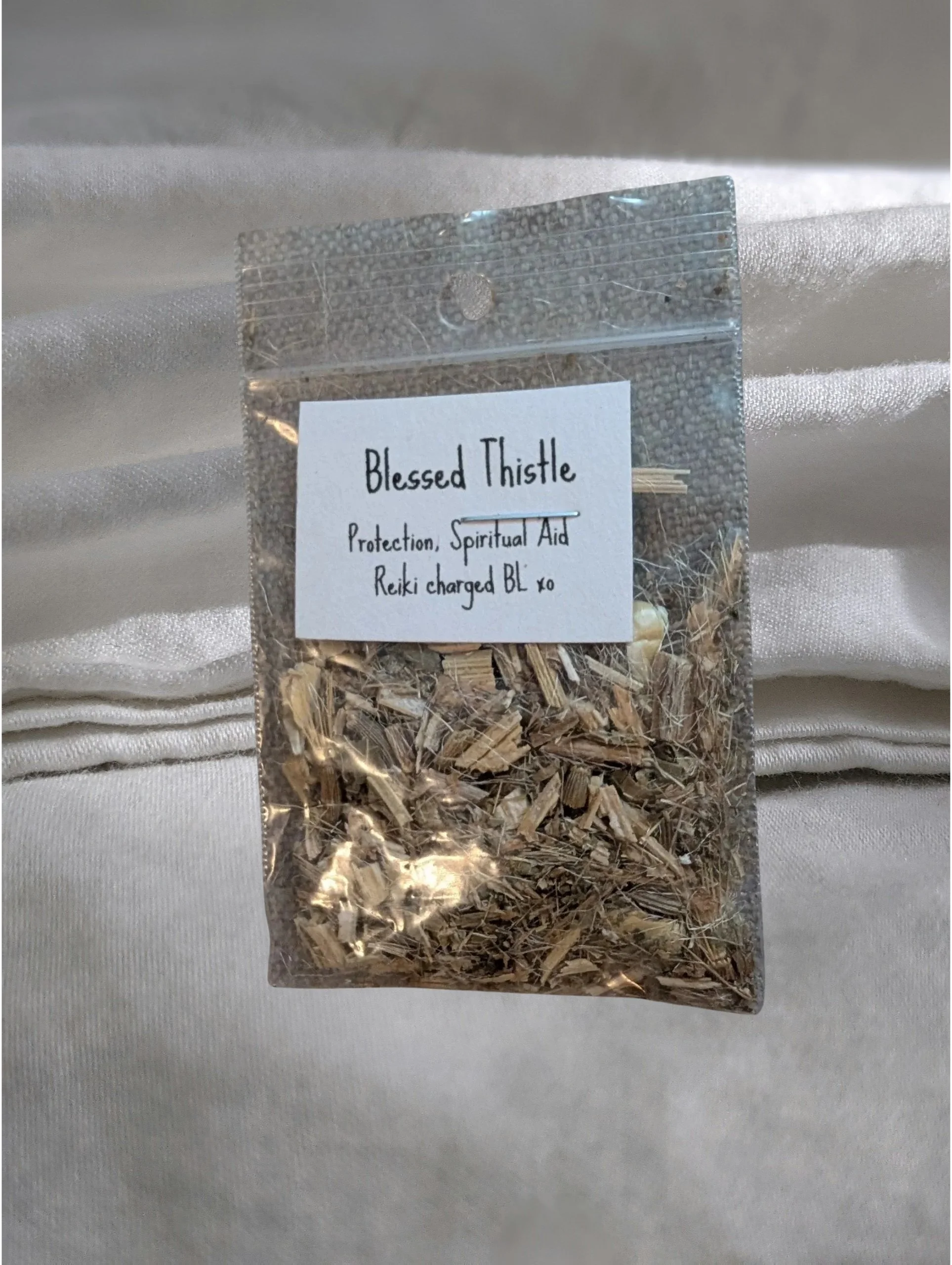 🌿 Blessed Thistle — Reiki Charged Protection · Spiritual Aid · 2x3" Herbal Pouch