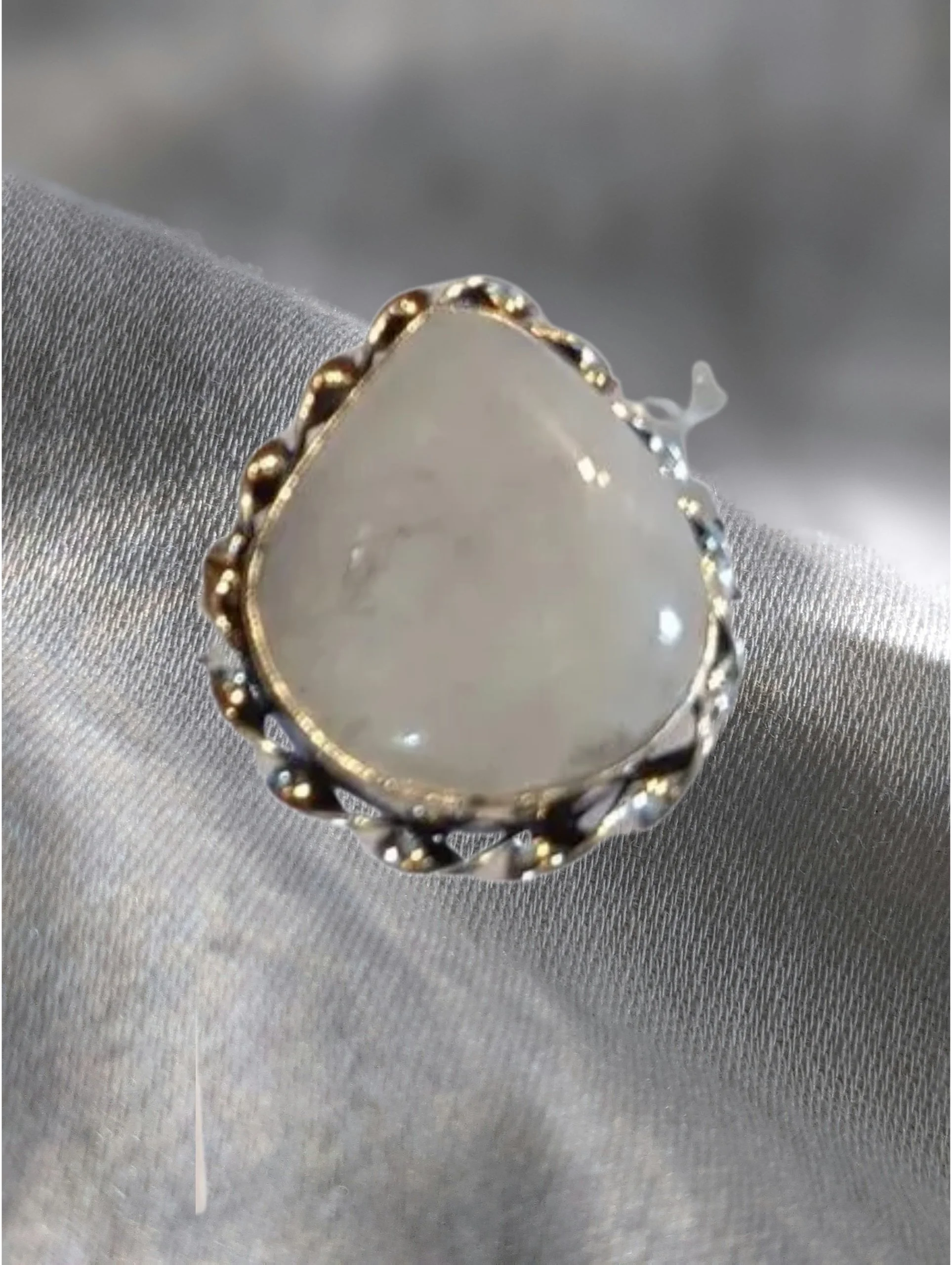 🌙💫 Moonstone Teardrop Sterling Silver Ring – Size 7  Intuition • Emotional Balance • Feminine Energy • Inner Calm 💫🌙