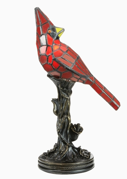 Cardinal Stained Glass Accent Lamp