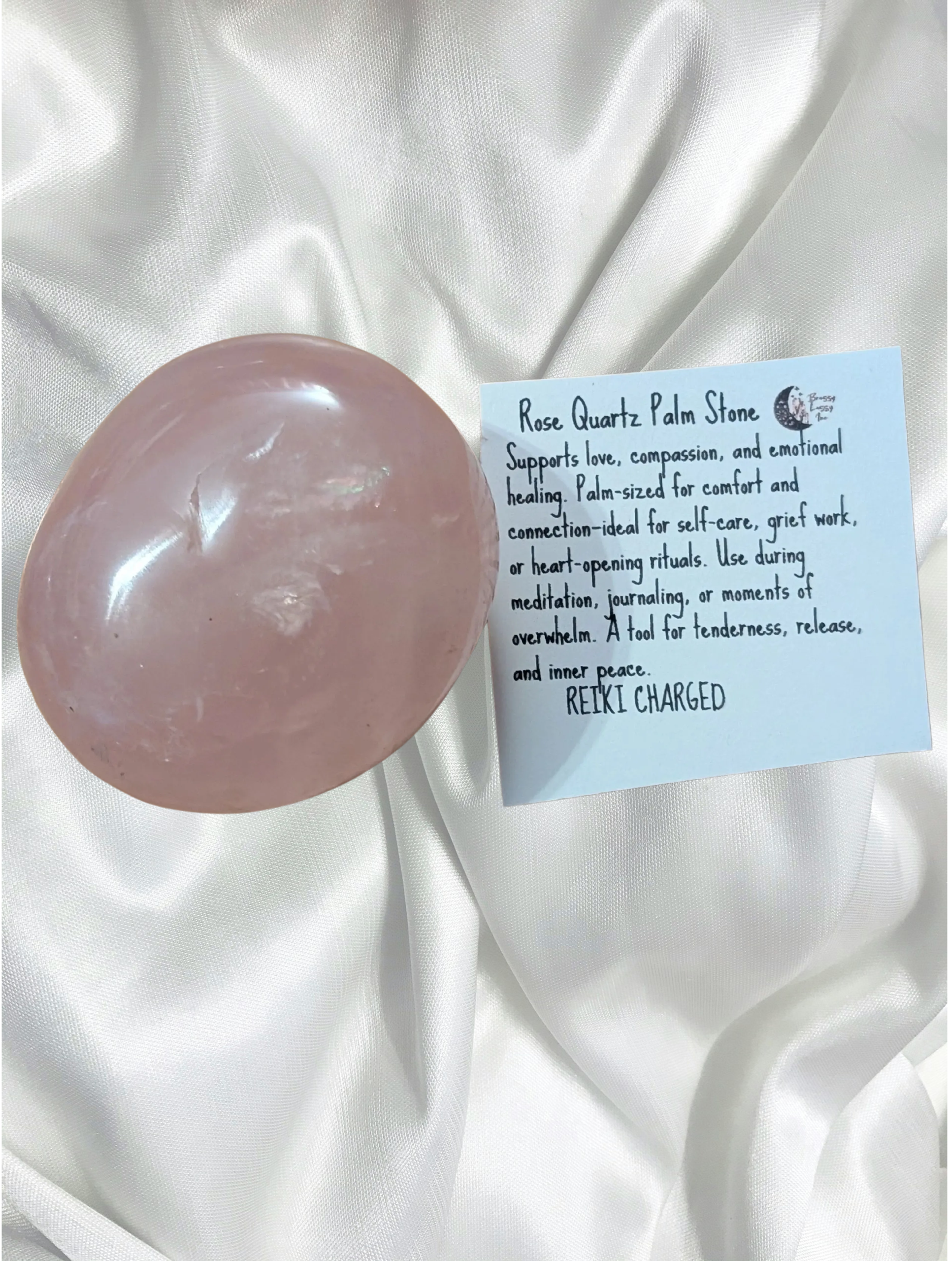 Rose Quartz Palm Stone- Self-Love & Emotional Healing Crystal