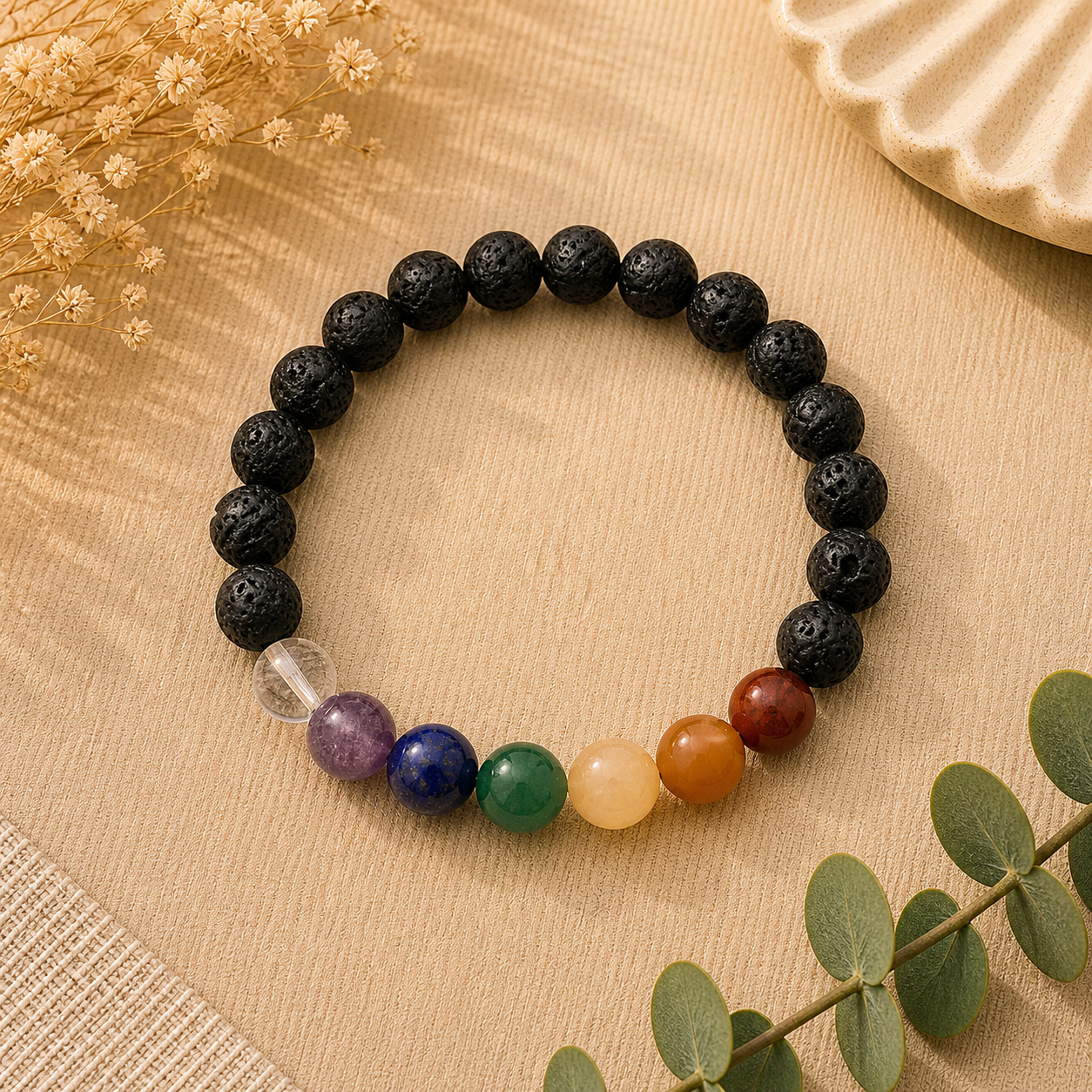 Chakra Diffuser Stretch Bracelet – Balance, Protection & Aromatherapy Flow