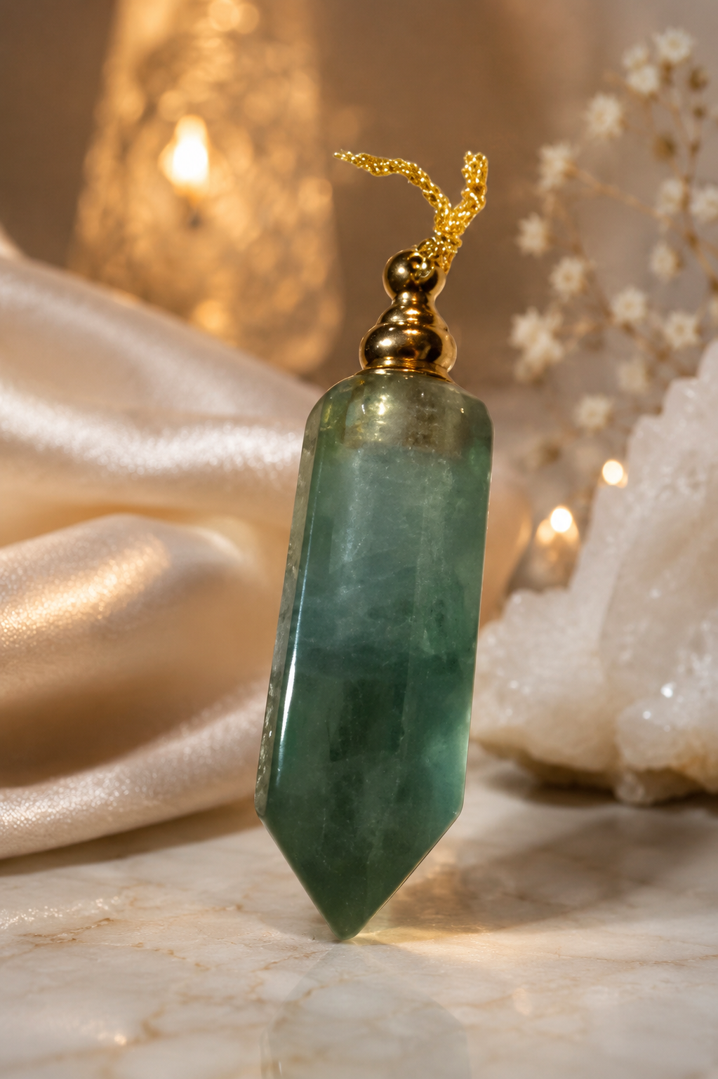Fluorite Memorial Urn Necklace- Clarity • Calm • Focus