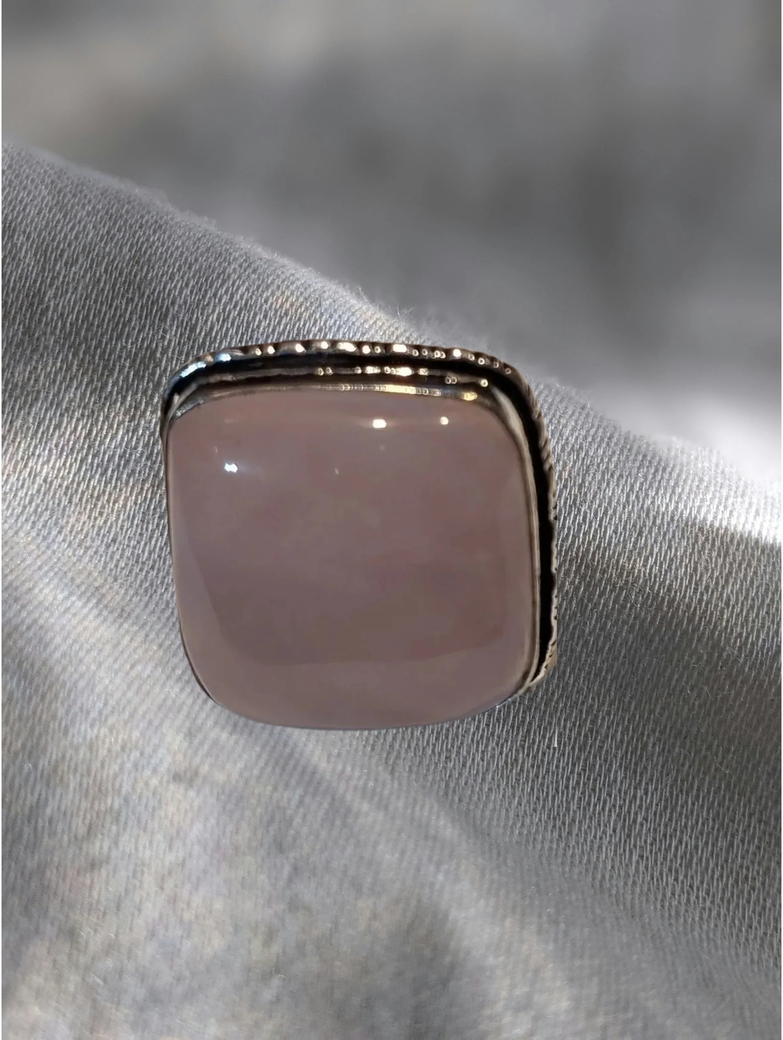 🌹💗 Rose Quartz Square Sterling Silver Ring – Size 9  Love • Emotional Healing • Balance • Self-Worth 💗🌹