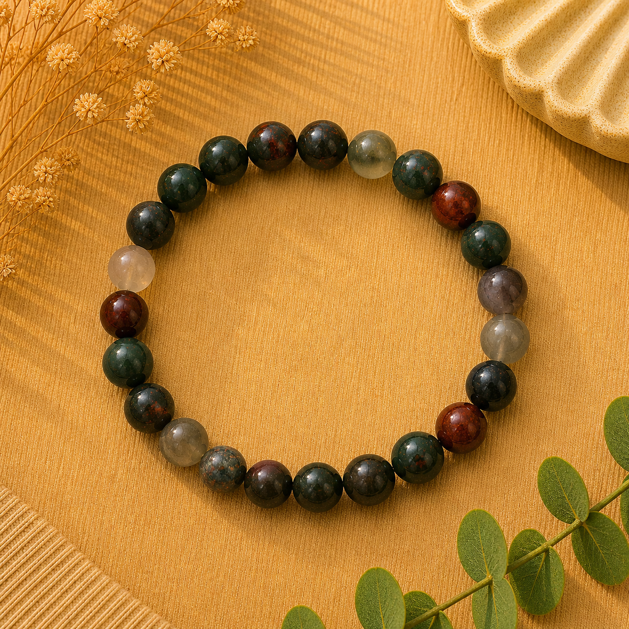 Bloodstone Stretch Bracelet – Strength, Courage & Vitality