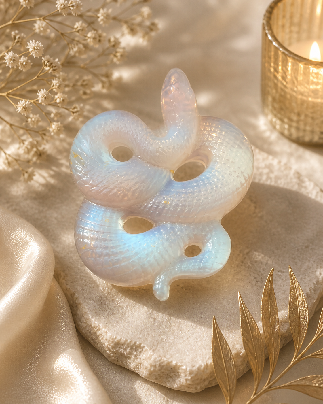 Selenite Snake – Energy Flow & Inner Wisdom (3")
