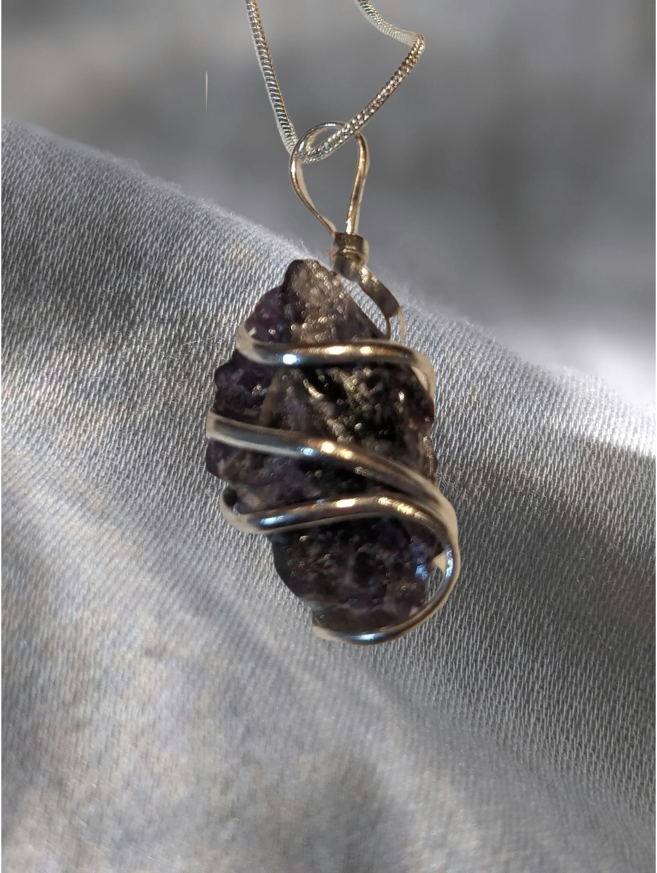 💜 Raw Amethyst Wire-Wrapped Pendant Serenity • Intuition • Artisan Elegance