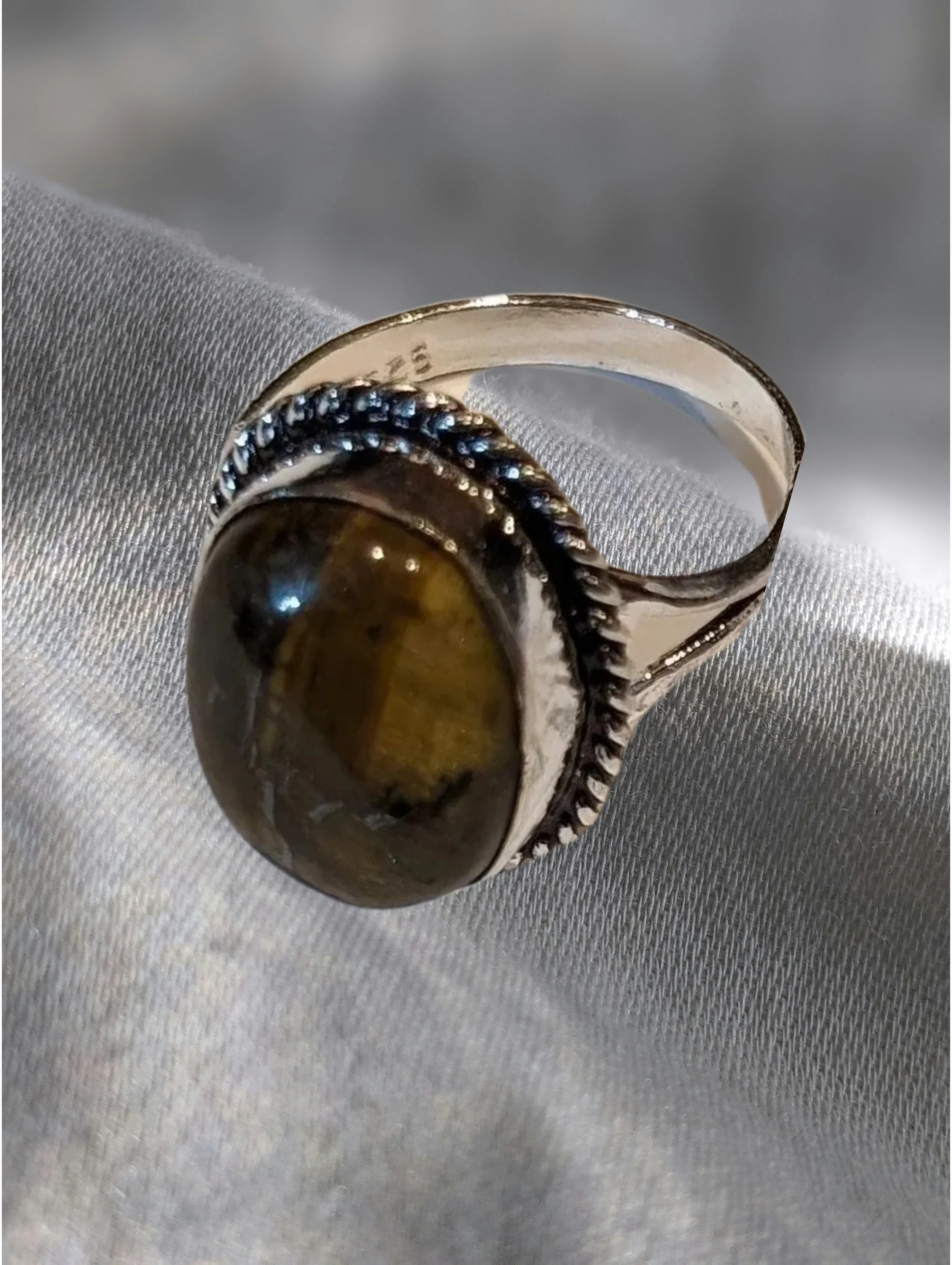 🐅✨ Tiger’s Eye Sterling Silver Ring – Size 6.5  Grounding • Confidence • Protection • Abundance ✨🐅