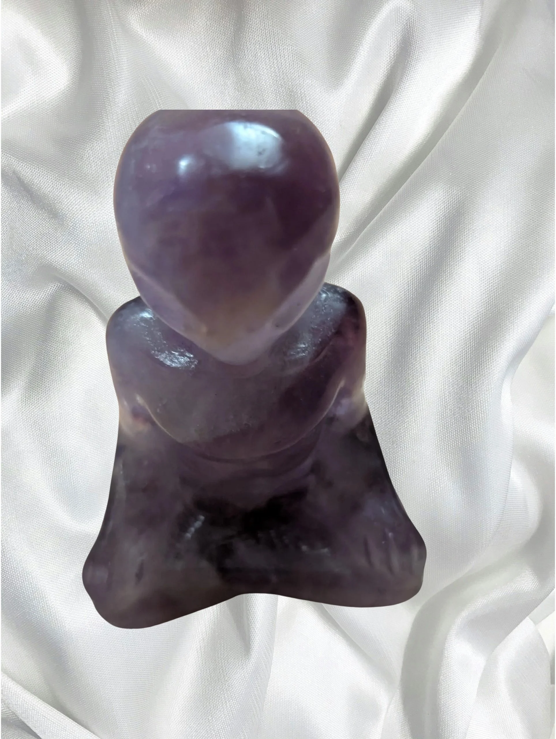 👽Amethyst Zen Alien Carving – 2” Intuition & Protection Figure