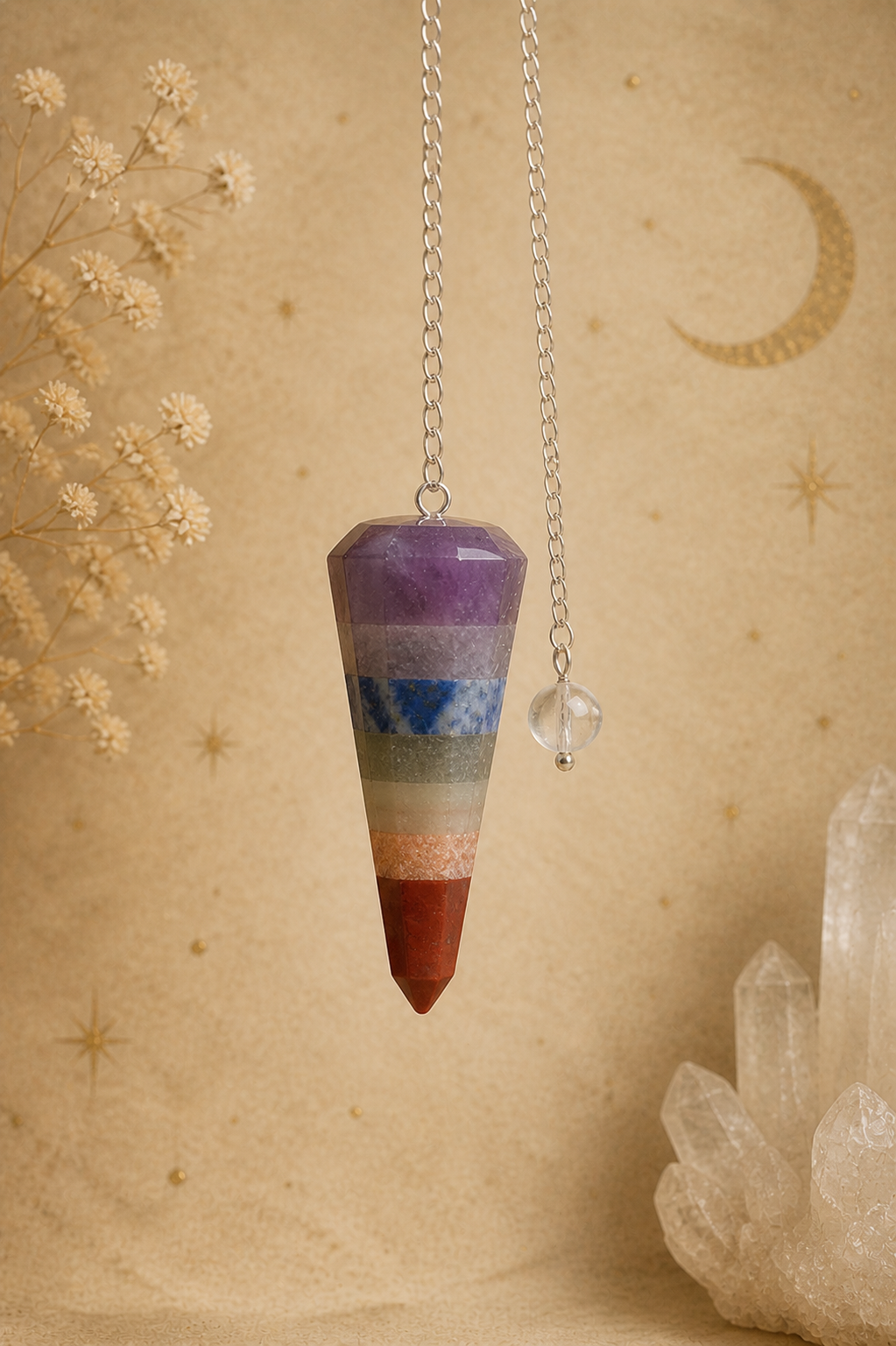 Chakra Gemstone Pendulum – Alignment & Harmony ✨