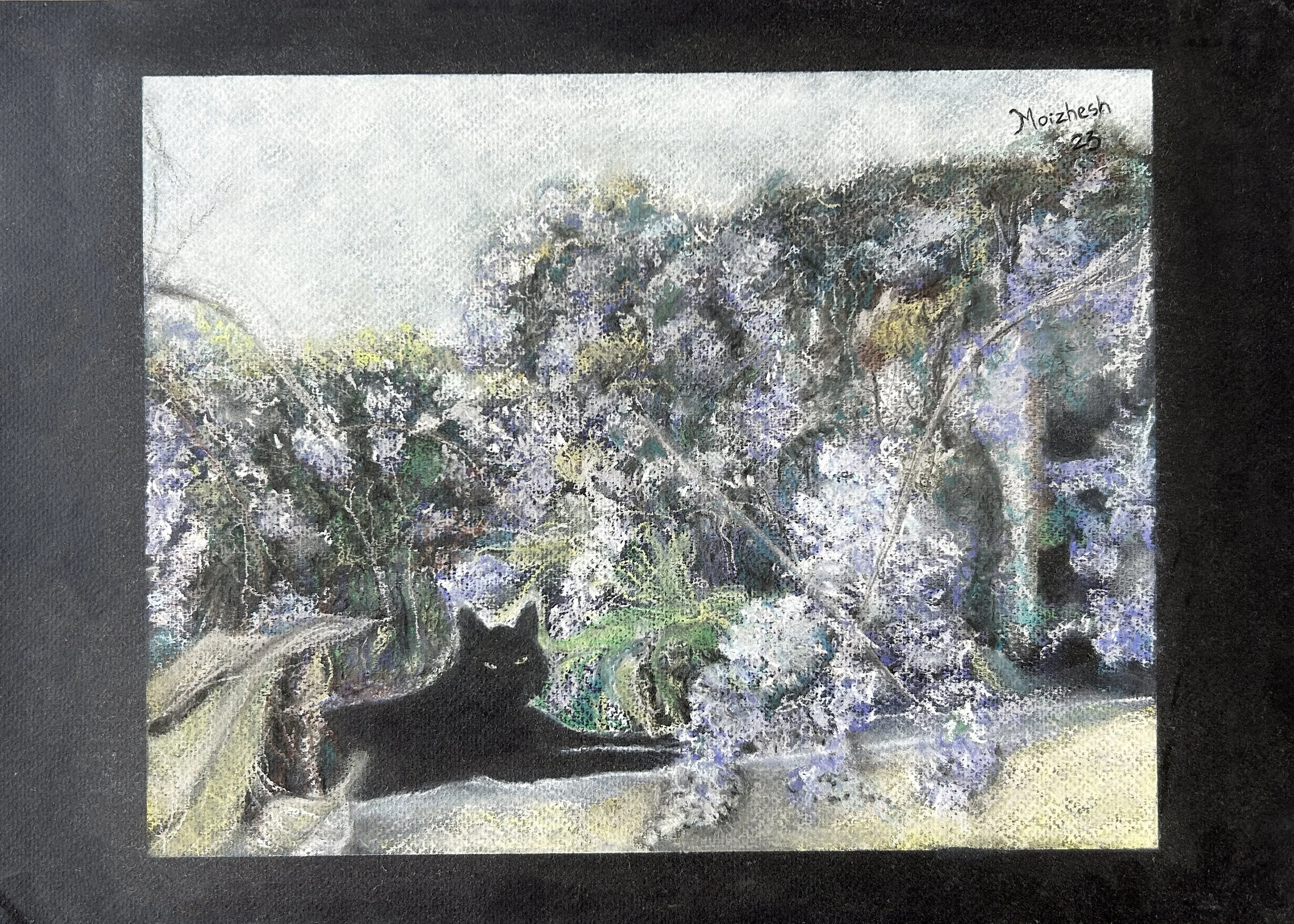 Natural view of Break soft pastel painting by Keila Moizhesh