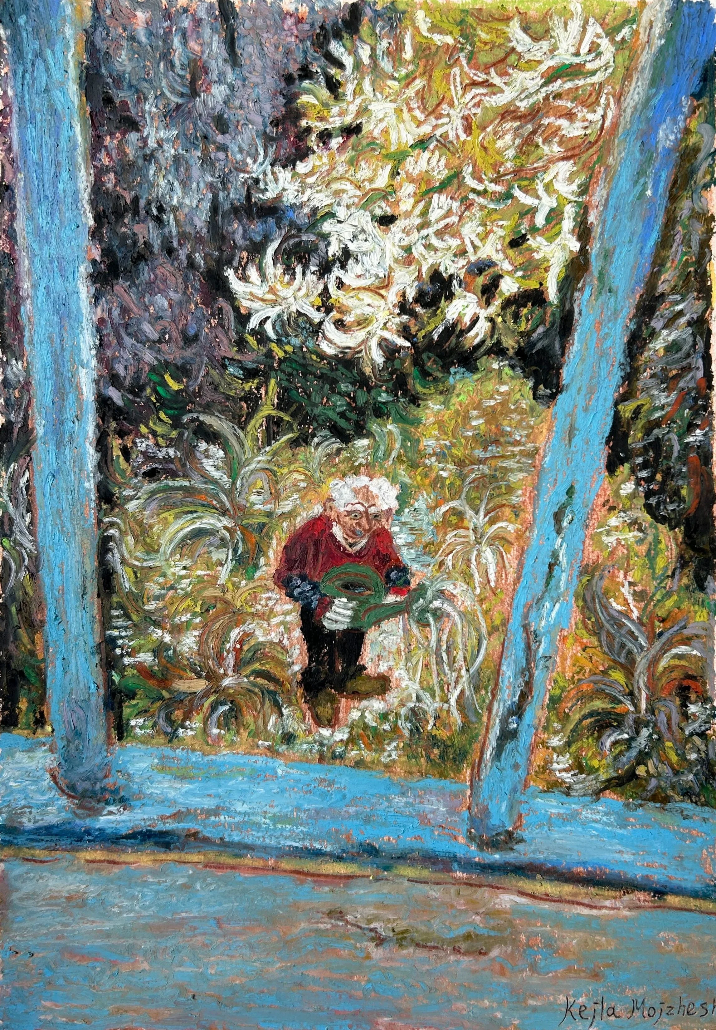  
   CAREGIVER 
   2025 
   Oil pastel on paper 
   42 × 29.7 cm  |  16.5 × 11.7 in 
  
 