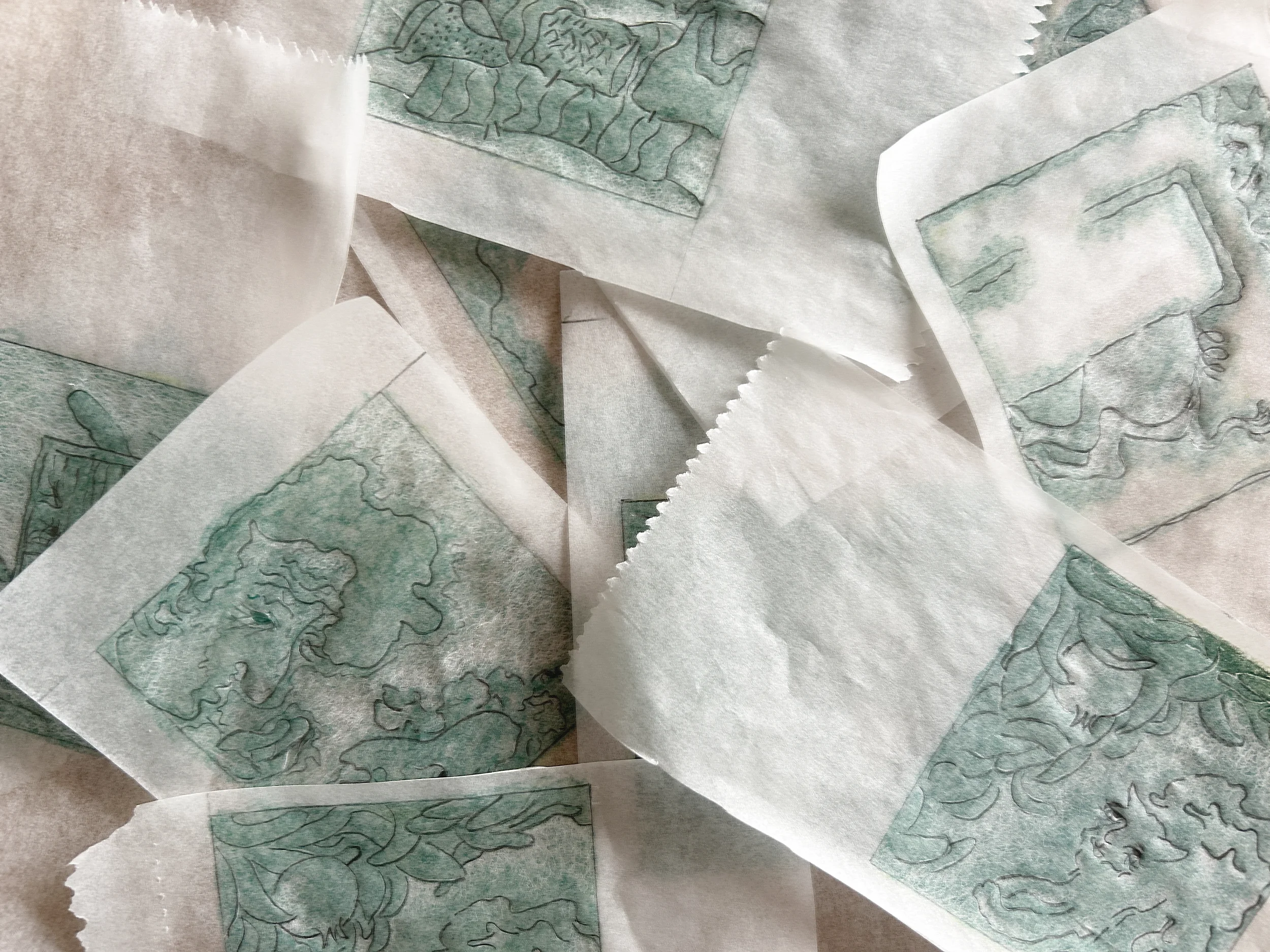 Shtetle VI monotype series moments by Keila Moizhesh