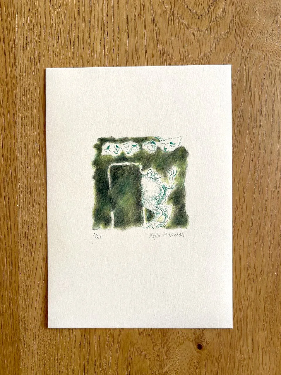 Shtetle VI.2 monotype by Keila Mozhesh in natural view