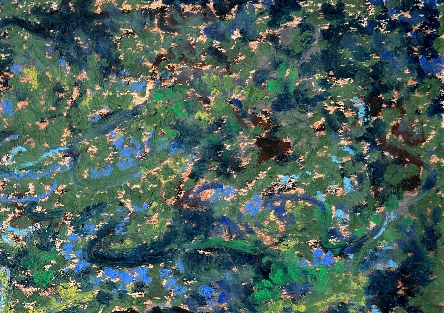 Detail of Breather oil pastel painting by Keila Moizhesh