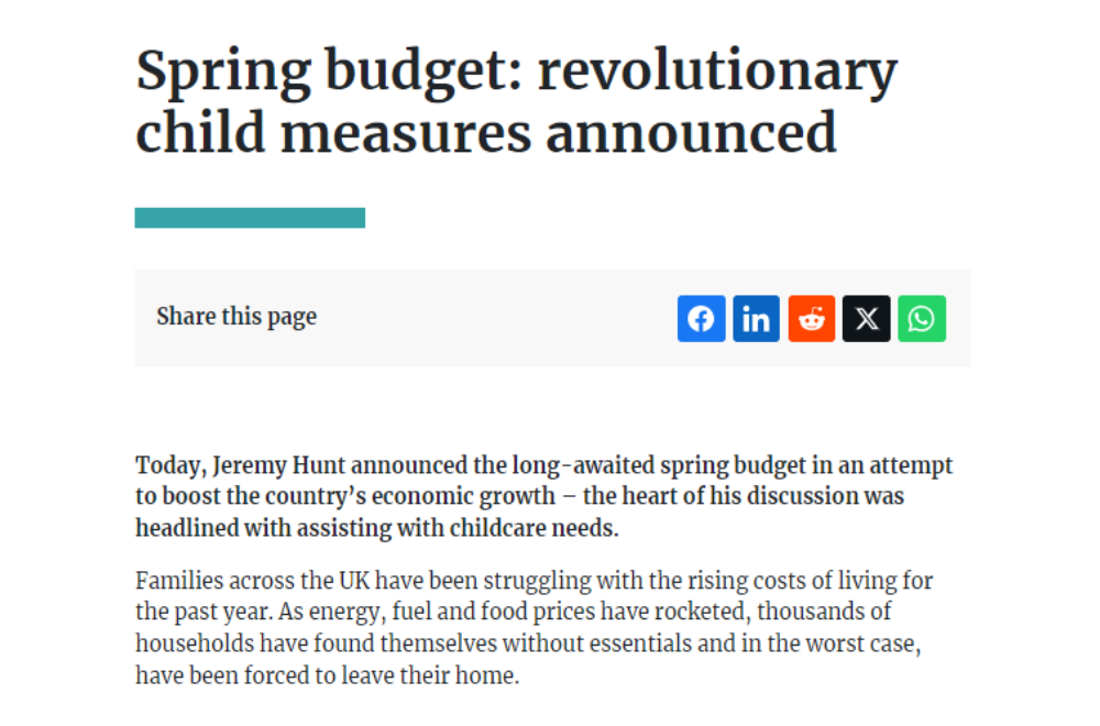 Spring Budget: Revolutionary Child Measures Announced