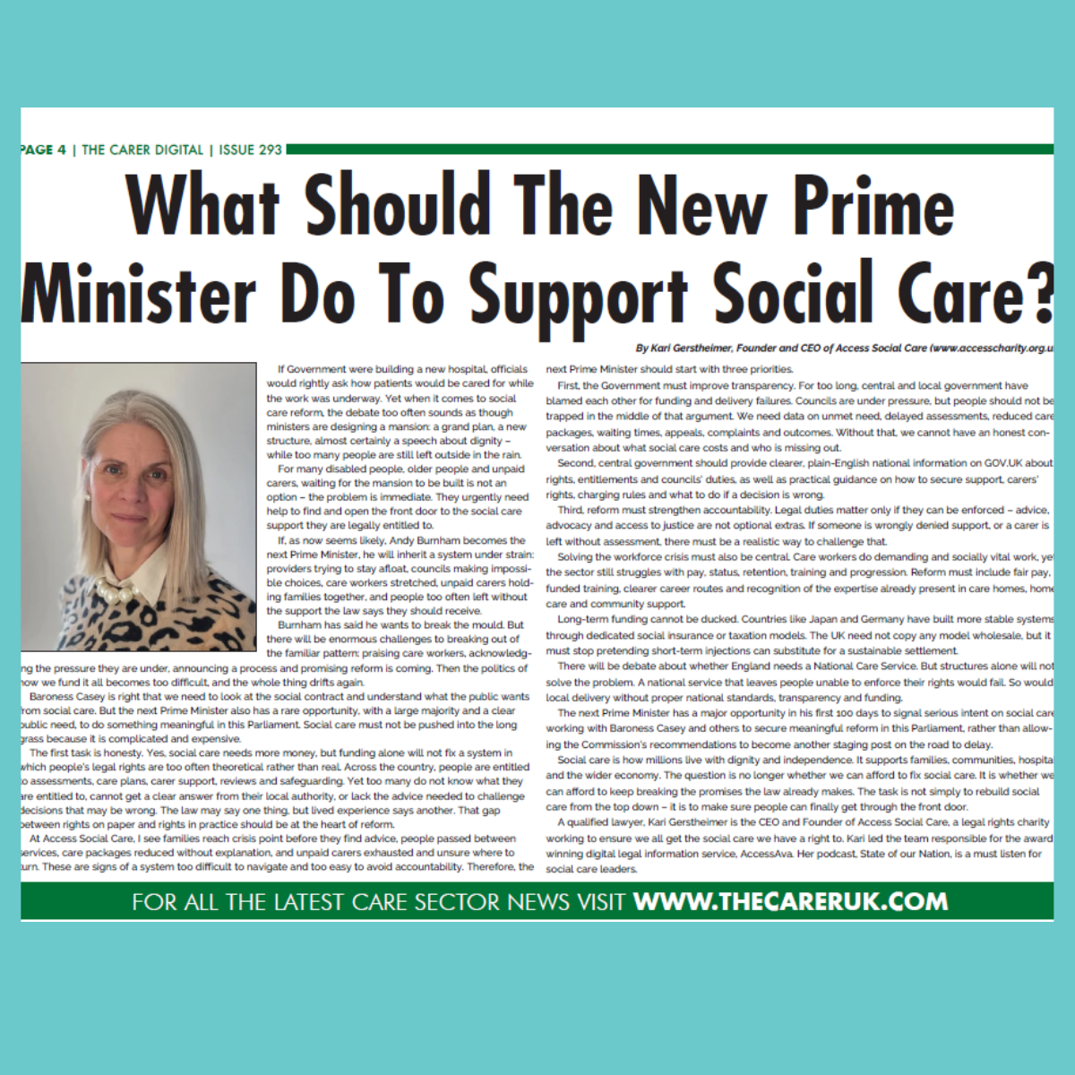 What Should The New Prime Minister Do To Support Social Care?