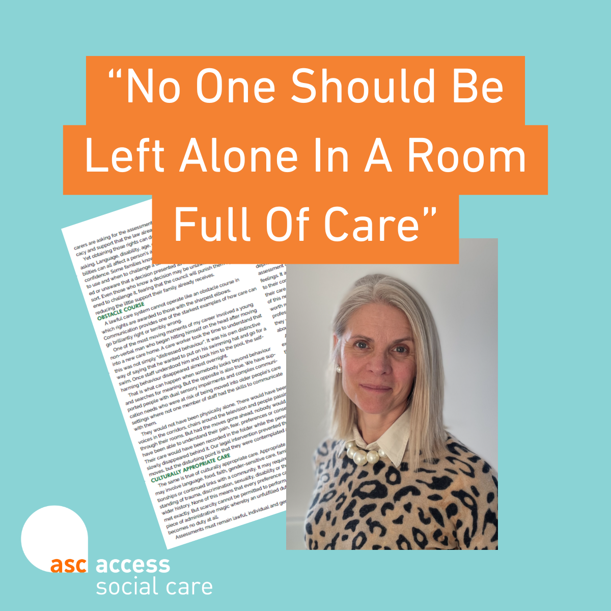 No One Should Be Left Alone In A Room Full Of Care. 