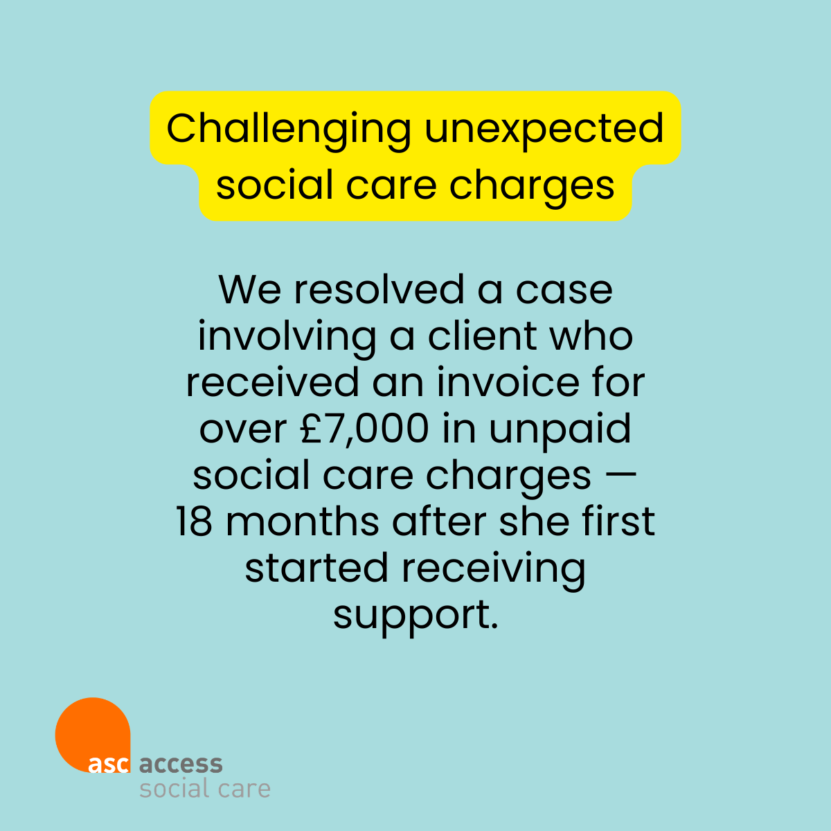 Challenging unexpected social care charges