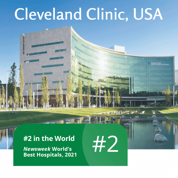The Cleveland Clinic ranked #2 hospital in the world