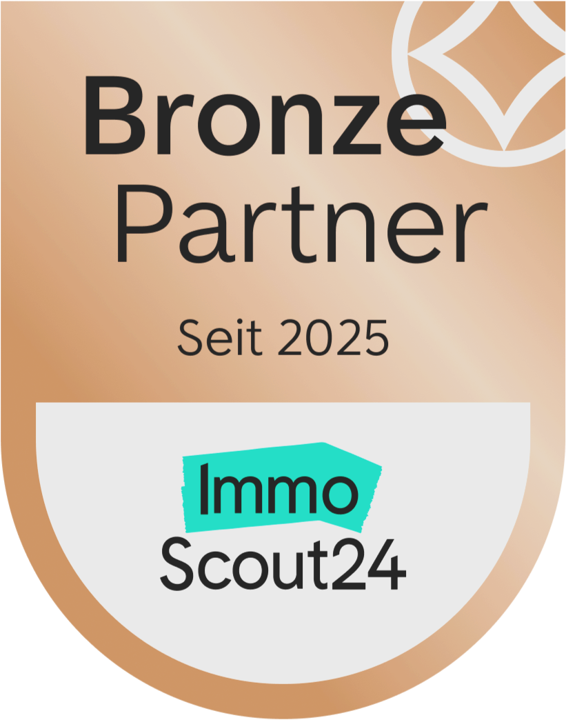 Bronze Partner Logo mit Text, seit 2025, Immo Scout24