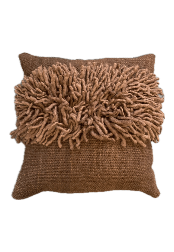 SHAGGY BROWN ACCENT PILLOW