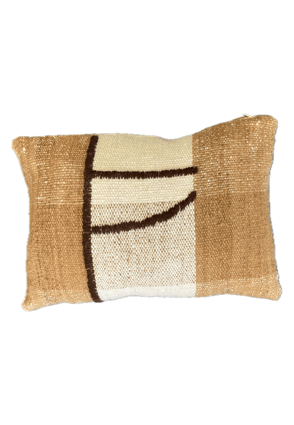 OCHRE AND BROWN STITCH PILLOW