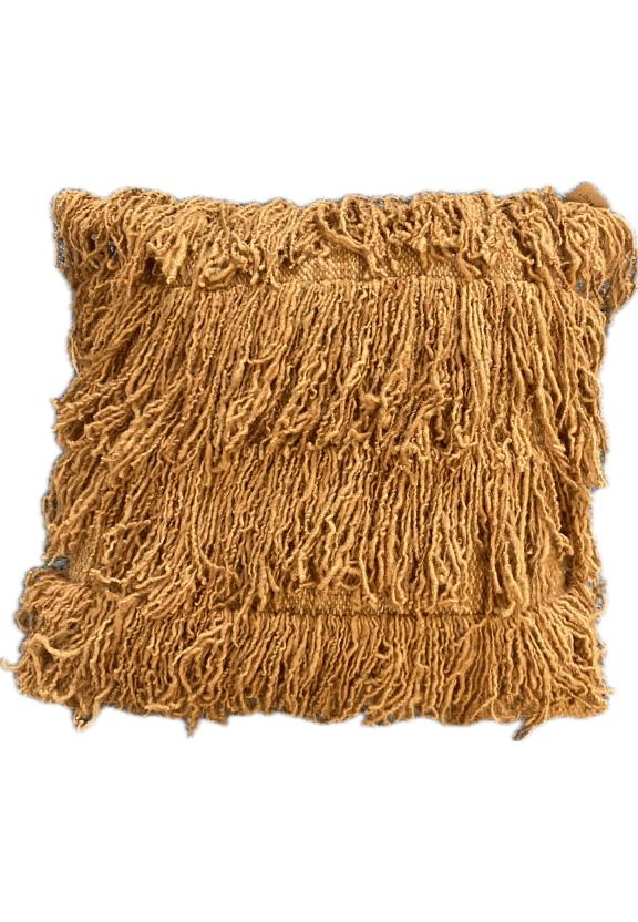 Bridget Beari Designs - Golden Brown Triple Fringe Pillow