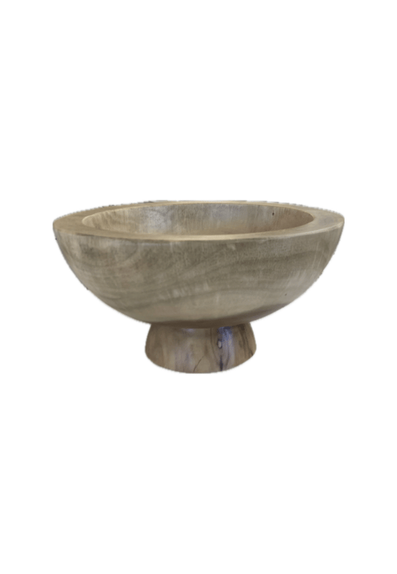 FOOTED WOOD BOWL
