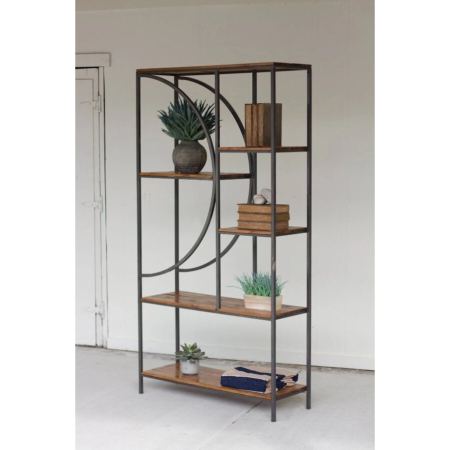 Metal Bookcase With Half Curve