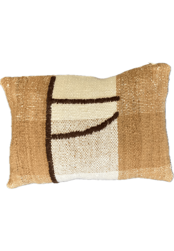Bridget Beari Designs - Ochre and Brown Stitch Pillow