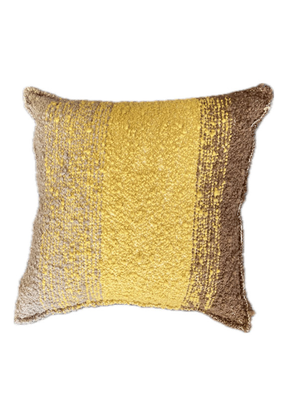 BROWN, MUSTARD AND GRAY OMBRE PILLOW