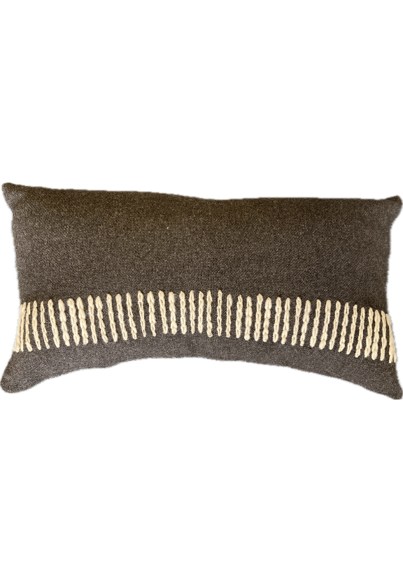 Bridget Beari Designs - Dark Gray and White Pillow 20" x 40"