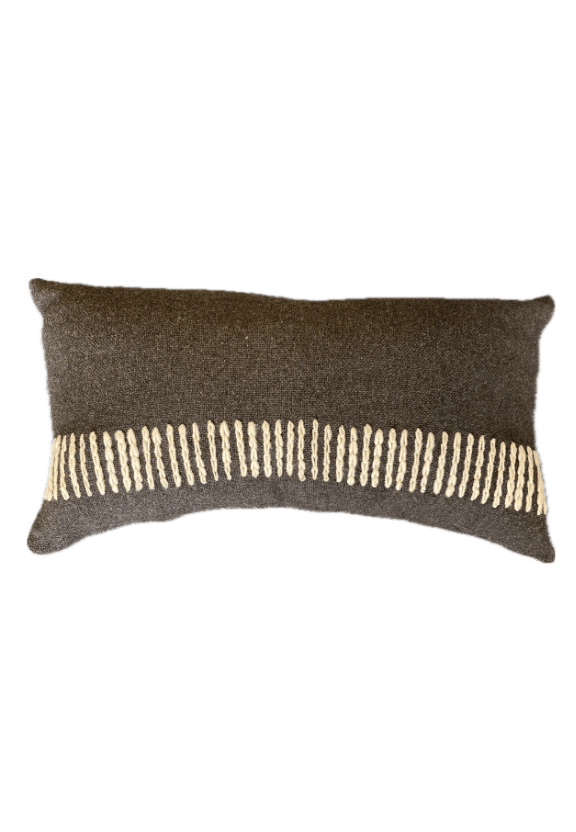 DARK GRAY AND WHITE PILLOW