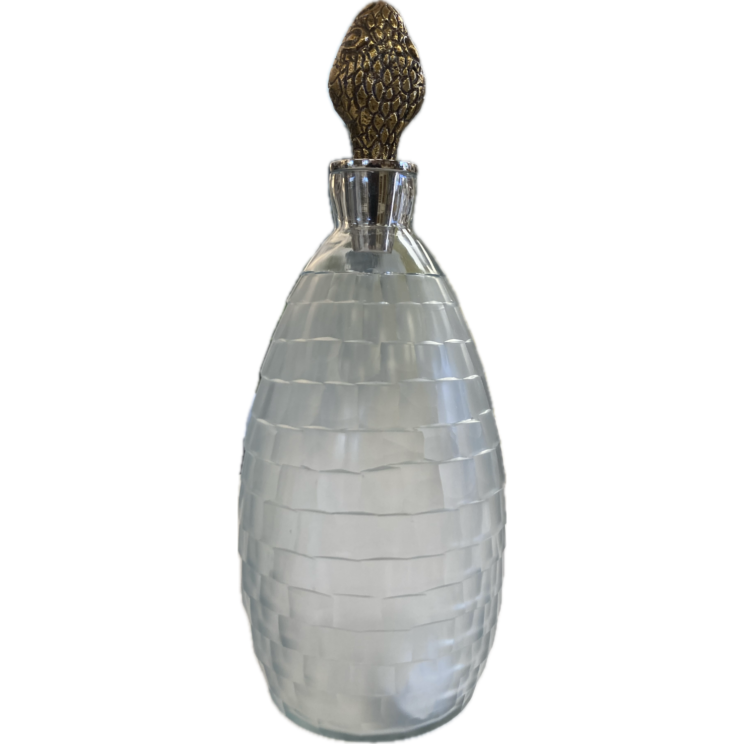Bridget Beari Designs - Frosted Glass Decanter with Brass Snake Stopper