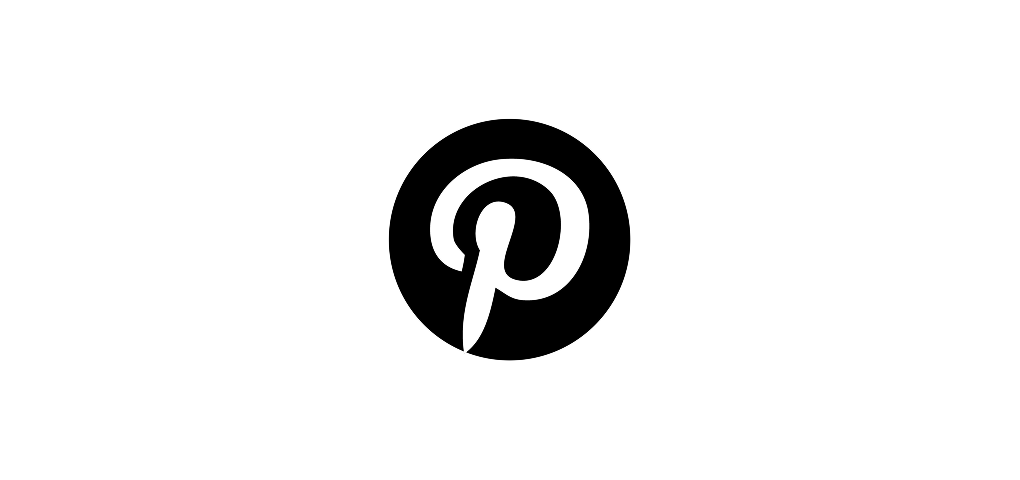 Pinterest logo with black background