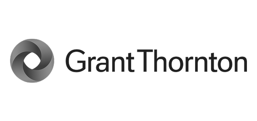 Logo of Grant Thornton, featuring a spiral icon and the company name in black text.