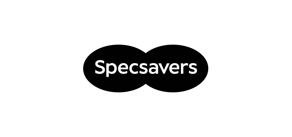 Black background with white text that says "Specsavers".